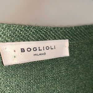 Dark Vintage Green 100% virgin wool crew neck sweater